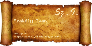 Szakály Iván névjegykártya