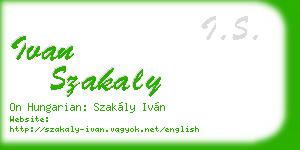 ivan szakaly business card